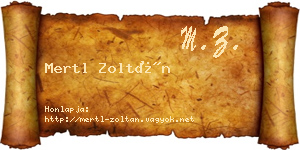 Mertl Zoltán névjegykártya