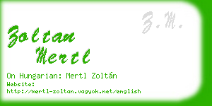 zoltan mertl business card