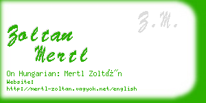 zoltan mertl business card